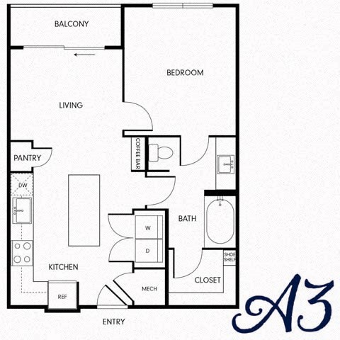 a floor plan with a bedroom and a bathroom